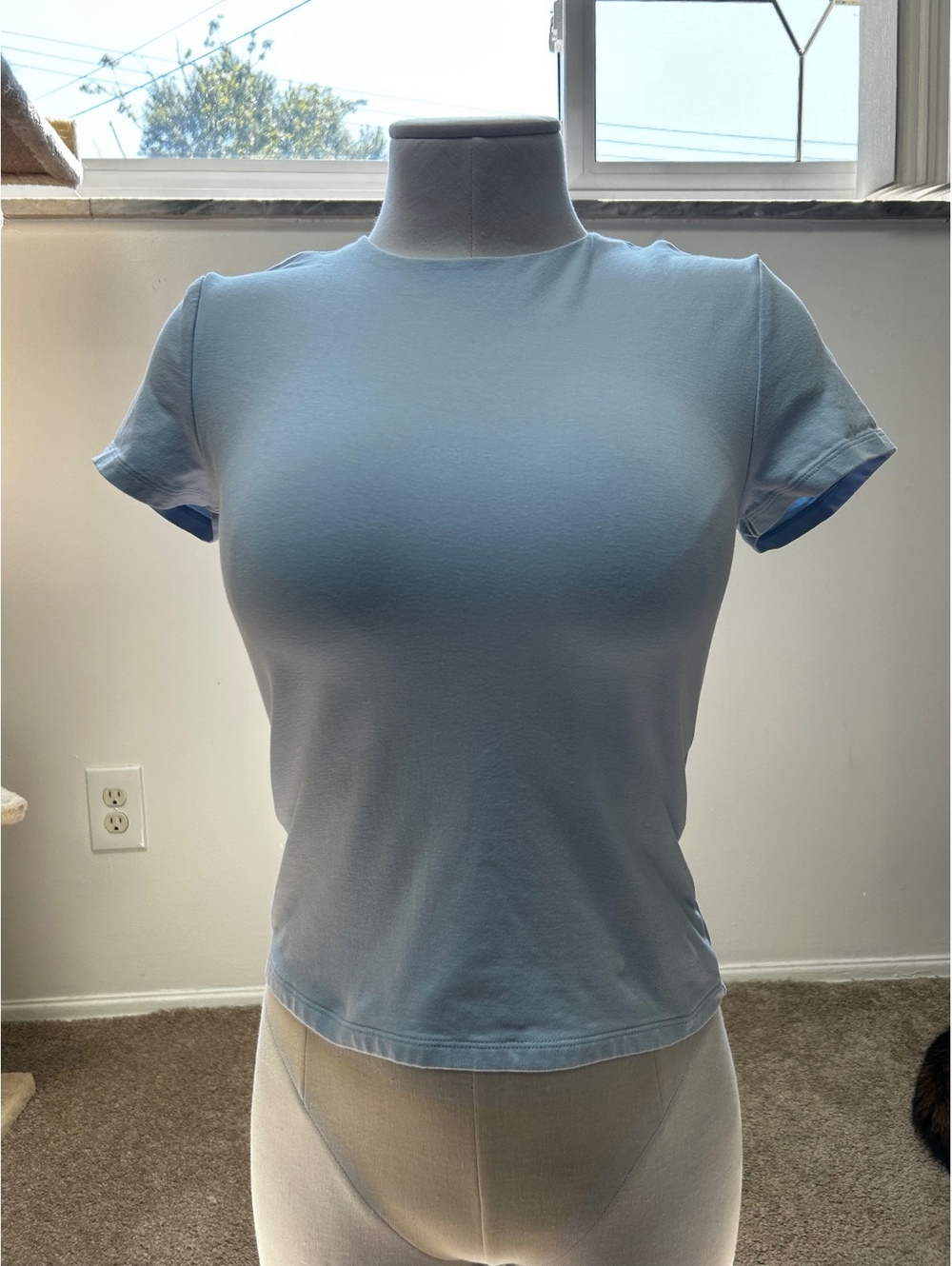 Abercrombie & Fitch Baby Tee Light Blue Medium